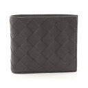 【10%OFFクーポン対象】ボッテガヴェネタ BOTTEGA VENETA イントレチャート 二つ折り財布 財布 レザー メンズ ブラック系 749412VCPQ42145 【新品】