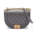 【10%OFFクーポン×P5倍】シャネル CHANEL ボーイシャネル スモール ショルダーバッグ バッグ キャビアスキン(グレインドカーフ) レディース グレー系 AS3350 【中古】(4)