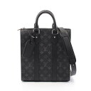 【4万円OFFクーポン対象×P5倍】ルイ・ヴィトン LOUIS VUITTON サックプラ クロス モノグラムエクリプス ハンドバッグ バッグ PVCコーティングキャンバス レザー メンズ ブラック系 M46098 【中古】(4)