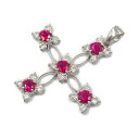【5%OFFクーポン対象】ジュエリー JEWELRY ルビー ダイヤモンド トップ ペンダントトップ ジュエリー K18WG(ホワイトゴールド) ダイヤモンド ルビー レディース クリア系 / レッド系 【中古】