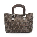【7千円OFFクーポン対象】フェンディ FENDI ズッカ ハンドバッグ バッグ キャンバス レザー レディース ブラウン系 / ブラック系 【中古】