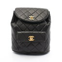 【6万円OFFクーポン対象×P5倍】シャネル CHANEL マトラッセ リュックサック バックパック バッグ ラムスキン(羊革) レディース ブラック系 【中古...