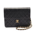 シャネル CHANEL マトラッセ シングルフラップ ショルダーバッグ バッグ ラムスキン(羊革) レディース ブラック系 A03569 【中古】