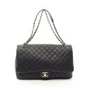 【10万円OFFクーポン対象×P5倍】シャネル CHANEL ジャンボマトラッセ ショルダーバッグ バッグ レザー レディース ブラック系 【中古】