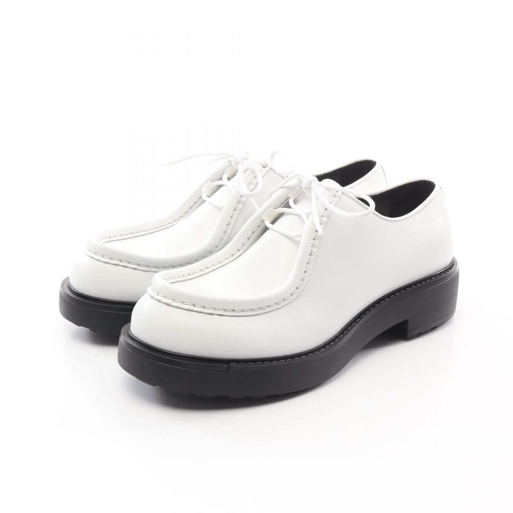 【15%OFFクーポン対象】プラダ PRADA ダイアパソン カジュアルシューズ 靴 レザー メンズ ホワイト系 2EG419 【中古】