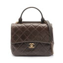 【20%OFFクーポン対象】シャネル CHANEL マトラッセ ショルダーバッグ バッグ レザー レディース ブラウン系 【中古】