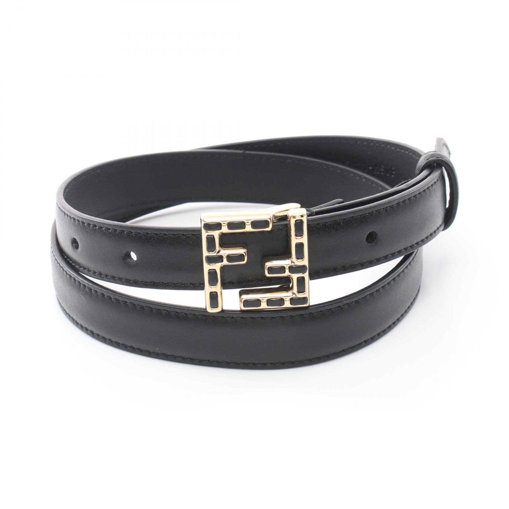 【ポイント5倍】フェンディ FENDI FF ベルト 衣料品 レザー レディース ブラック系 8C0648ASUPF0KUR75 【新品】
