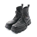 プラダ PRADA ブーツ 靴 レザー メンズ ブラック系 2TG207 【中古】