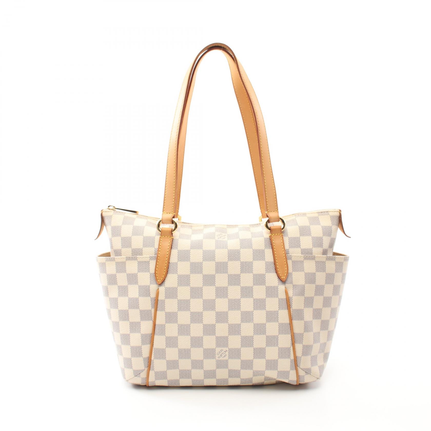 【7千円OFFクーポン対象】ルイ・ヴィトン LOUIS VUITTON トータリーPM トートバッグ バッグ PVCコーティングキャンバス レザー ダミエ・アズール レディース ホワイト系 N51261 ヴィトンバッグ ヴィトントートバッグ ブランドバッグ 送料無料【中古】