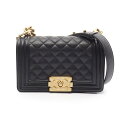 【10万円OFFクーポン対象】シャネル CHANEL ボーイシャネル スモール ショルダーバッグ バッグ キャビアスキン(グレインドカーフ) レディース ブラック系 A67085 【中古】