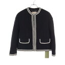 【7千円オフor2点以上で10%OFF】グッチ GUCCI ノーカラージャケット 衣料品 アウター ウール レディース ブラック系 761818 【中古】