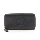 【20%OFFクーポン対象】グッチ GUCCI ソーホー インターロッキングG ラウンド長財布 財布 レザー レディース ブラック系 598187 【中古】