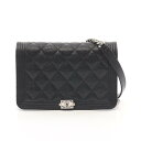【15%OFFクーポン対象】シャネル CHANEL ボーイシャネル マトラッセ ショルダーバッグ バッグ キャビアスキン(グレインドカーフ) レディース ブラッ...