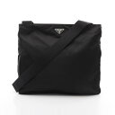 【ポイント5倍】プラダ PRADA ショルダーバッグ バッグ ナイロン サフィアーノレザー メンズ レディース ブラック系 【中古】