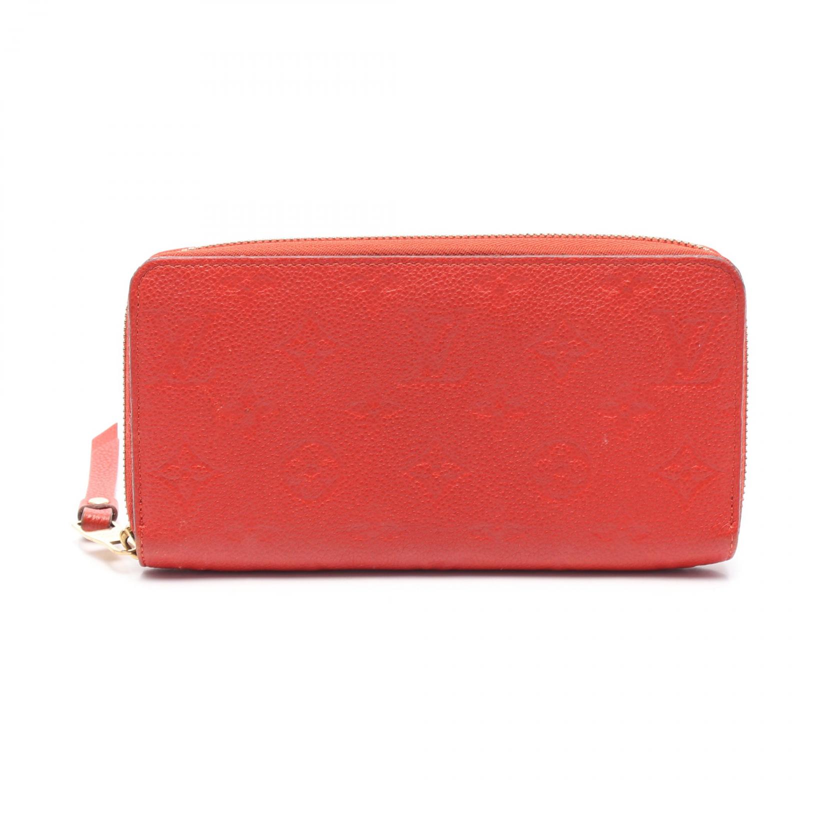 【10%OFFクーポン対象】ルイ・ヴィトン LOUIS VUITTON ジッピーウォレット モノグラムアンプラント アブリコ ラウンド長財布 財布 レザー レディース レッド系 M60775 ヴィトン財布 ルイヴィトン財布 ブランド財布 送料無料【中古】