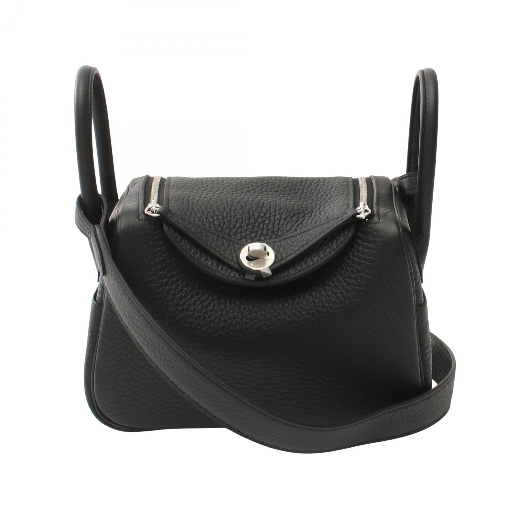 【10%OFFクーポン対象】エルメス HERMES リンディ ミニ ショルダーバッグ バッグ トリヨンクレマンス トリヨンクレマンス レディース ブラック系 【中古】