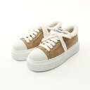 【20%OFFクーポン×P5倍】ミュウ ミュウ Miu Miu スニーカー 靴 スウェード レザー レディース ベージュ系 / ホワイト系 8830 【中古】