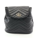 【7千円OFFクーポン対象×P5倍】グッチ GUCCI GGマーモント リュックサック バックパック バッグ レザー レディース ブラック系 528129 【中...