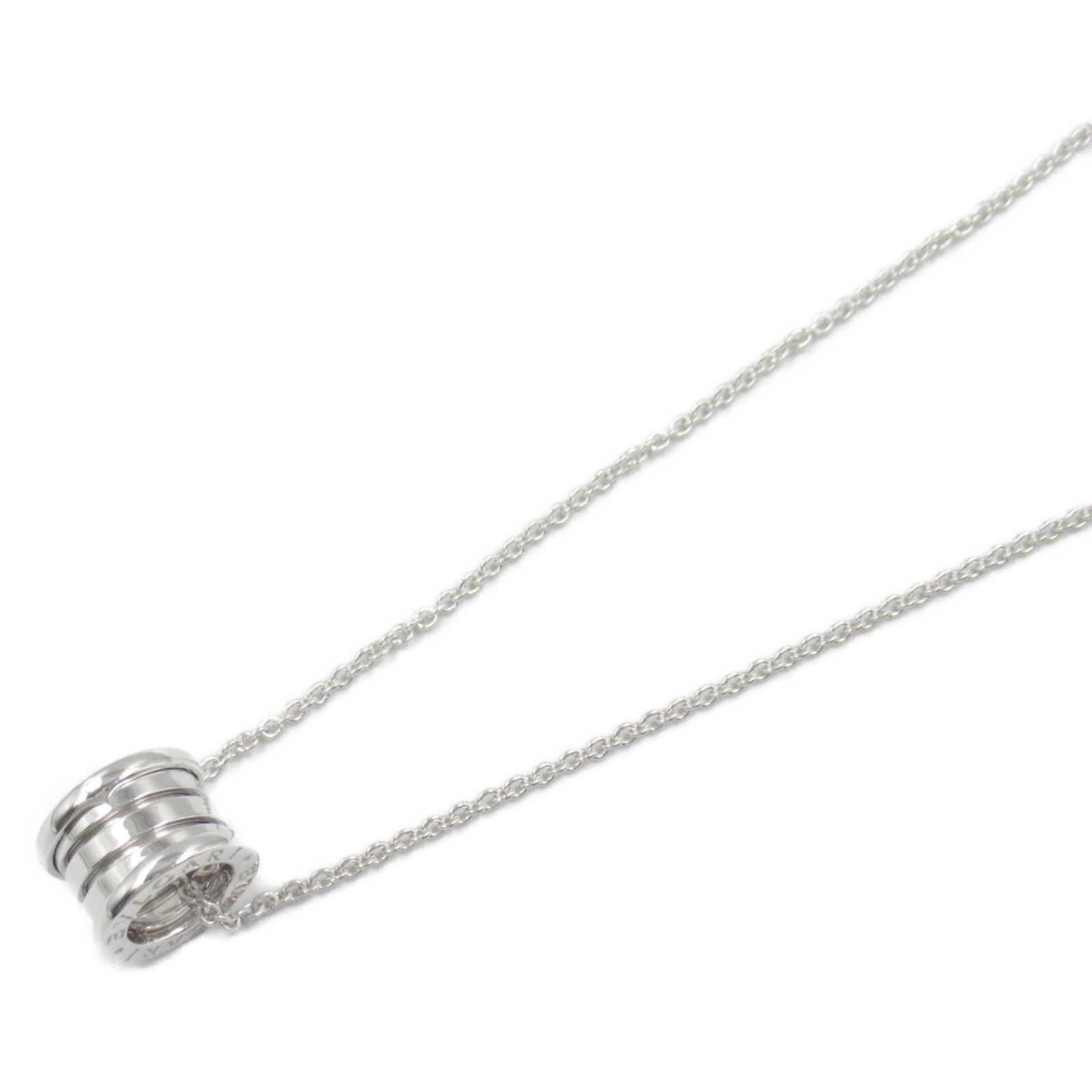 【4万円OFFクーポン×P3倍】ブルガリ BVLGARI B-zero1 ビーゼロワン ネックレス ネックレス ジュエリー K18WG(ホワイトゴールド) レディース シルバー系 【中古】