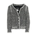 【6万円OFFクーポン対象×P5倍】シャネル CHANEL ツイード ノーカラージャケット 衣料品 アウター ナイロン ウール レディース ブラック系 / ホワ...