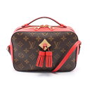 【13%OFFクーポン対象】ルイ・ヴィトン LOUIS VUITTON サントンジュ ショルダーバッグ バッグ PVCコーティングキャンバス レザー モノグラム レディース ブラウン系 / レッド系 M43556 【中古】(4)