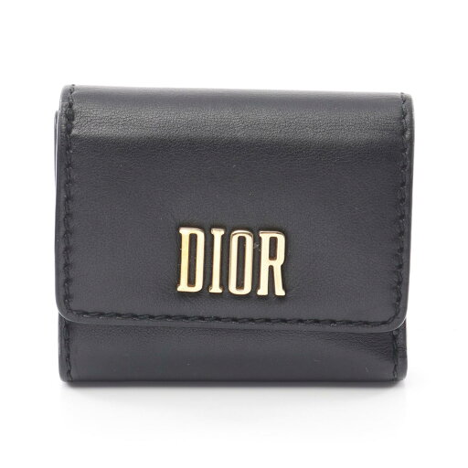 【20%OFFクーポン対象】ディオール Dior 三つ折り財布 財布 レザー レディース ブラック系 【中古】 【20%OFFクーポン対象】ディオール Dior 三つ折り財布 財布 レザー レディース ブラック系 【中古】