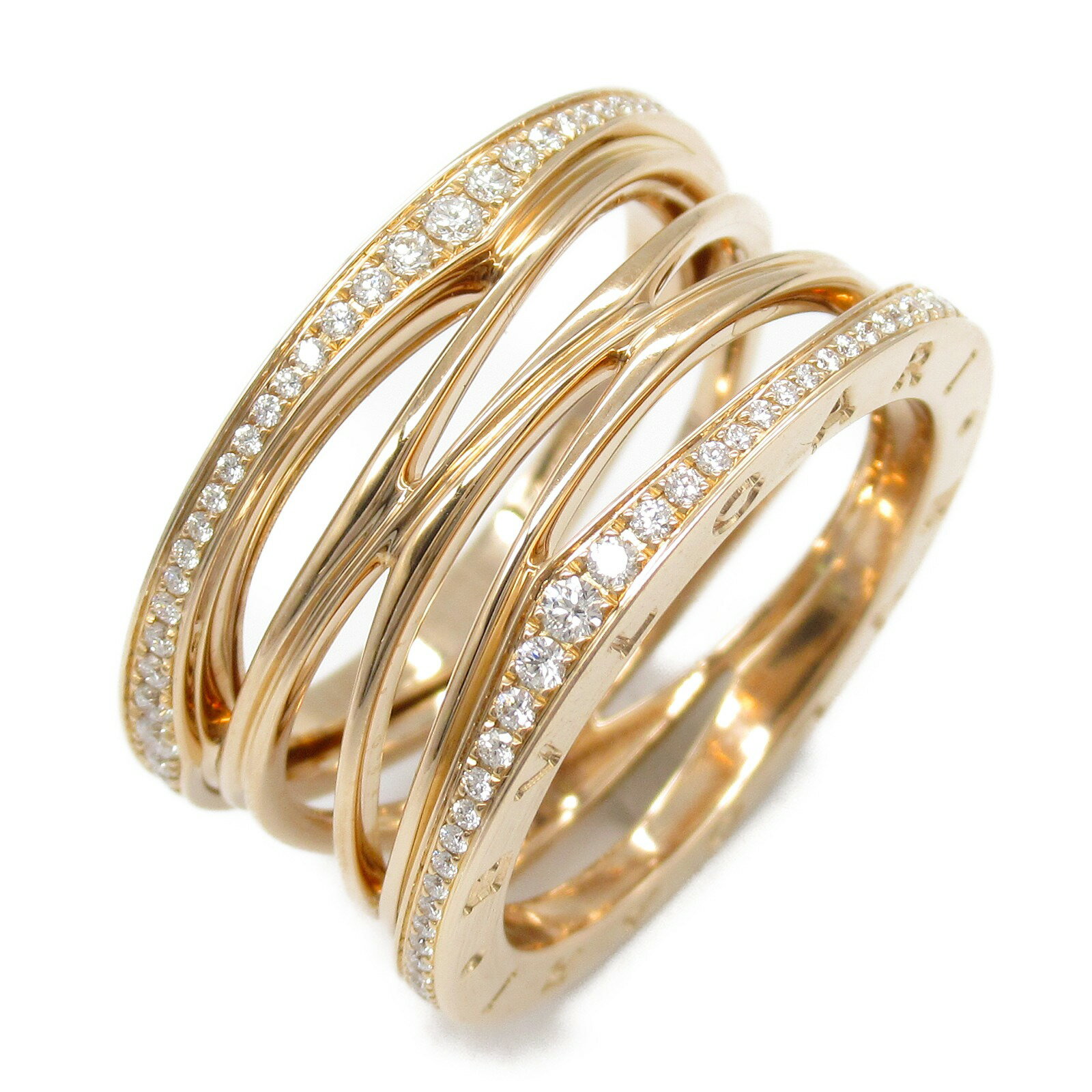 【10%OFFクーポン対象】ブルガリ BVLGARI B-zero1 ビーゼロワン デザインレジェンド ダイヤ リング リング・指輪 ジュエリー K18PG(ピ...