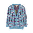 グッチ GUCCI GG柄 カーディガン 衣料品 トップス ウール レディース ブルー系 / マルチカラー 731585 【中古】(4)