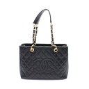 【6万円OFFクーポン対象×P5倍】シャネル CHANEL マトラッセ グランドショッピング GST トートバッグ バッグ レザー レディース ブラック系 A5...