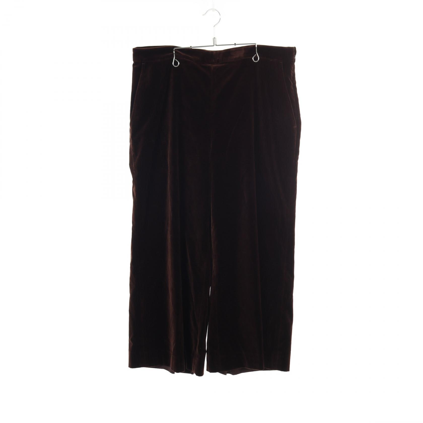 【ポイント5倍】ポロ・ラルフローレン POLO RALPH LAUREN Stretch-Cotton Velvet Wide-Leg パンツ 衣料品 ボトムス ファブリック レディース ブラウン系 211941418001 【中古】