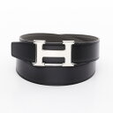 【7千円OFFクーポン対象×P5倍】エルメス HERMES コンスタンス Hベルト ベルト 衣料品 カーフ(牛革) トゴ ボックスカーフ メンズ ブラック系 /...