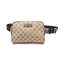 【ポイント5倍】グッチ GUCCI ウエストバッグ ボディバッグ バッグ キャンバス レザー メンズ レディース ベージュ系 / ブラウン系 449174 【中...