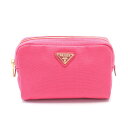 【ポイント5倍】プラダ PRADA CANAPA カナパ ポーチ バッグ キャンバス レディース ピンク系 1NA021 【中古】