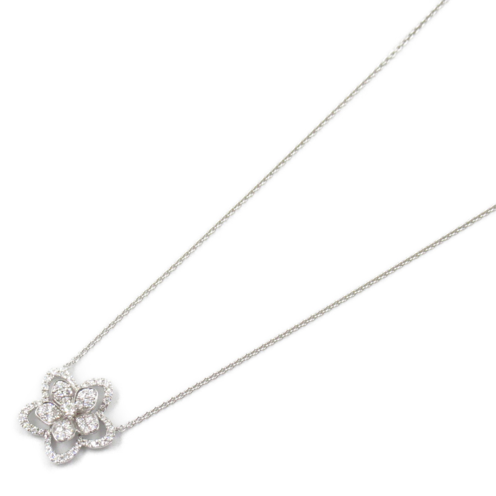 【20%OFFクーポン対象】グラフ GRAFF ワイルドフラワーダイヤモンドペンダント ネックレス ジュエリー K18WG(ホワイトゴールド) ダイヤモンド レディース クリア系 RGP775 【中古】