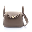 【7%OFFクーポン対象】エルメス HERMES リンディ ミニ エトゥープ ショルダーバッグ バッグ トリヨンクレマンス トリヨンクレマンス レディース ブラ...
