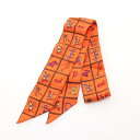 エルメス HERMES ツイリー Couvertures et Tenues de Jour スカーフ 衣料品 シルク シルク レディース オレンジ系 / マルチカラー 【中古】(4)