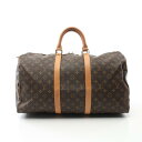 ルイ・ヴィトン LOUIS VUITTON キーポル50 モノグラム ボストンバッグ バッグ PVCコーティングキャンバス レザー メンズ レディース ブラウン系 M41426 【中古】(4)