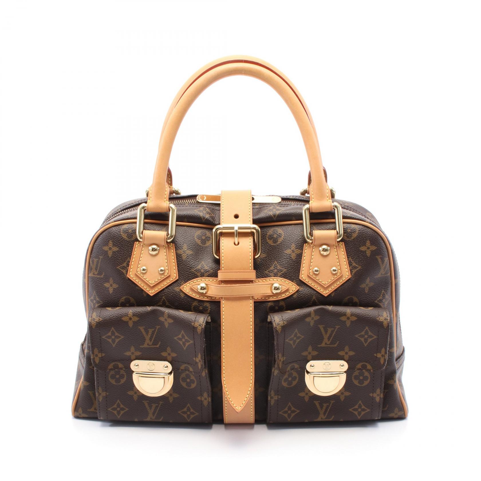 【15％OFFクーポン対象】ルイ・ヴィトン LOUIS VUITTON マンハッタンGM ハンドバッグ バッグ PVCコーティングキャンバス レザー モノグラム レディース ブラウン系 M40025 【中古】(4)