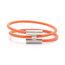 【2千円OFFクーポン対象】エルメス HERMES トゥルニ トレッセ ブレスレット アクセサリー レザー ステンレススチール レディース オレンジ系 / シルバー系 【中古】