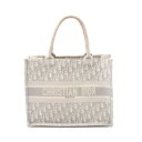 クリスチャンディオール Christian Dior BOOK TOTE ブックトート ミディアム トートバッグ バッグ キャンバス レディース グレー系 【中古】(4)