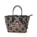 【?1千円OFFクーポン対象】ケイトスペード Kate Spade エラ スモール トートバッグ バッグ キャンバス レザー レディース ブラック系 / ベージュ系 / ピンク系 K8208 【中古】