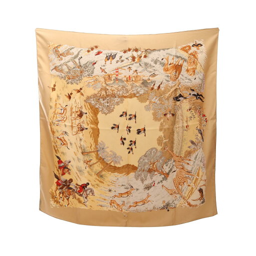 エルメス HERMES カレ90 Africa スカーフ 衣料品 シルク シルク レディース ベージュ系 / マルチカラー 【中古】 エルメス HERMES カレ90 Africa スカーフ 衣料品 シルク シルク レディース ベージュ系 / マルチカラー 【中古】