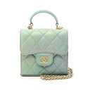 シャネル CHANEL ミニマトラッセ チェーン クラッチ ショルダーバッグ バッグ レザー レディース グリーン系 AP2682 【中古】