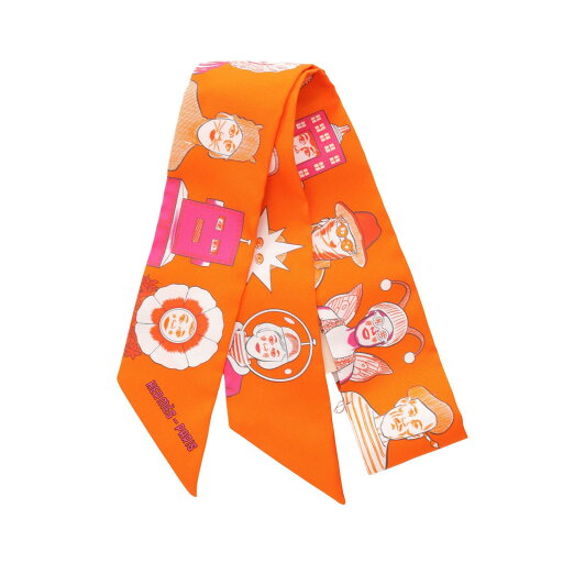 エルメス HERMES ツイリー DRESS CODE スカーフ 衣料品 シルク シルク レディース オレンジ系 / マルチカラー 【中古】 エルメス HERMES ツイリー DRESS CODE スカーフ 衣料品 シルク シルク レディース オレンジ系 / マルチカラー 【中古】