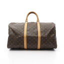 【15%OFFクーポン対象】ルイ・ヴィトン LOUIS VUITTON キーポル50 ボストンバッグ バッグ PVCコーティングキャンバス レザー モノグラム メンズ レディース ブラウン系 M41426 【中古】(4)