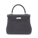 【7%OFFクーポン対象】エルメス HERMES ケリー25 ハンドバッグ バッグ レザー トゴ トゴ レディース ブラック系 【中古】