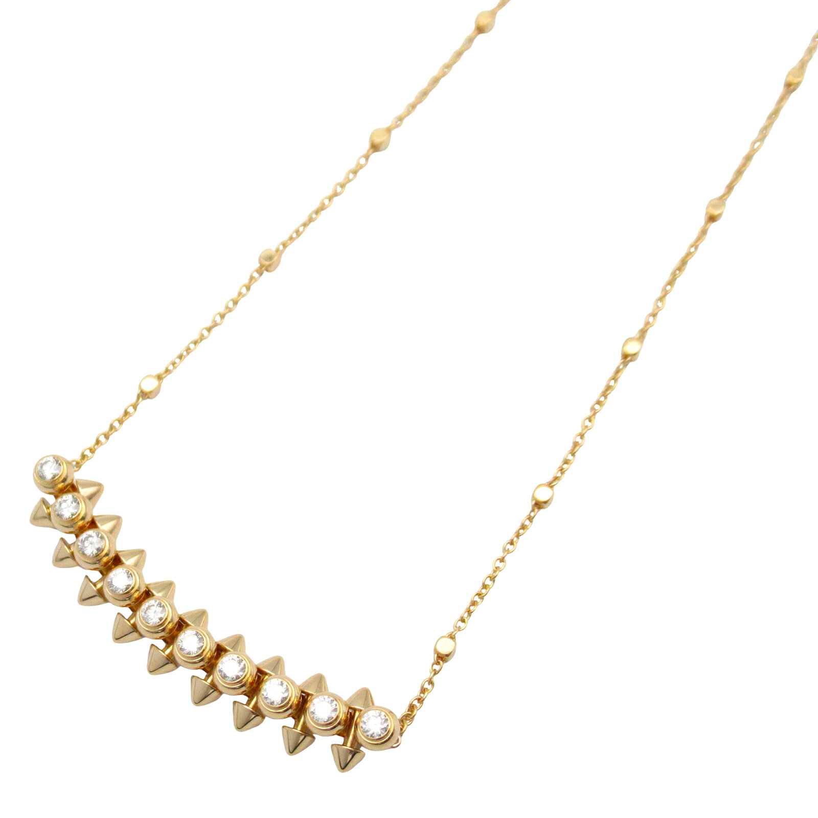 【5％OFFクーポン×P5倍】カルティエ CARTIER クラッシュ ドゥカルティエ ネックレス ダイヤ ネックレス ジュエリー K18PG（ピンクゴールド） ダイヤモンド レディース クリア系 【中古】