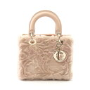 【10%OFFクーポン対象】ディオール Dior レディディオール スモール ハンドバッグ バッグ レザー ファー レディース ピンク系 【中古】(4)
