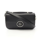 【5%OFFクーポン対象】グッチ GUCCI ダブルG ショルダーバッグ バッグ レザー レディース ブラック系 739722 【中古】