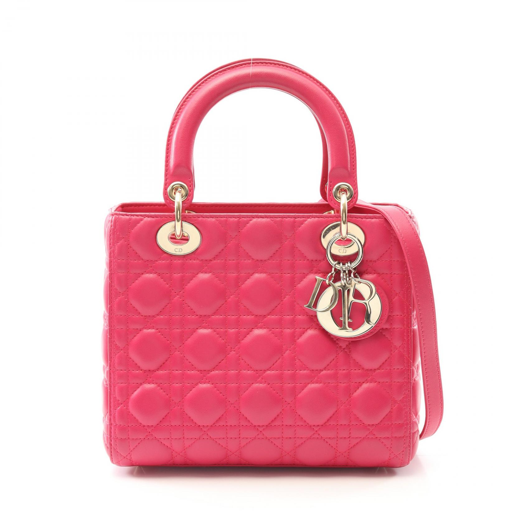 【10％OFFクーポン対象】ディオール Dior LADY DIOR レディディオール ハンドバッグ バッグ レザー レディース レッド系 【中古】のサムネイル